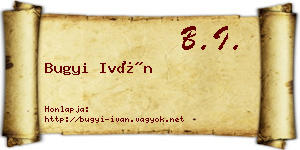Bugyi Iván névjegykártya